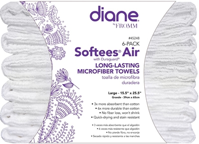 SOFTEES AIR WITH DURAGARD MICROFIBER TOWELS 15.5" X 25.5 WHITE 6-PACK 